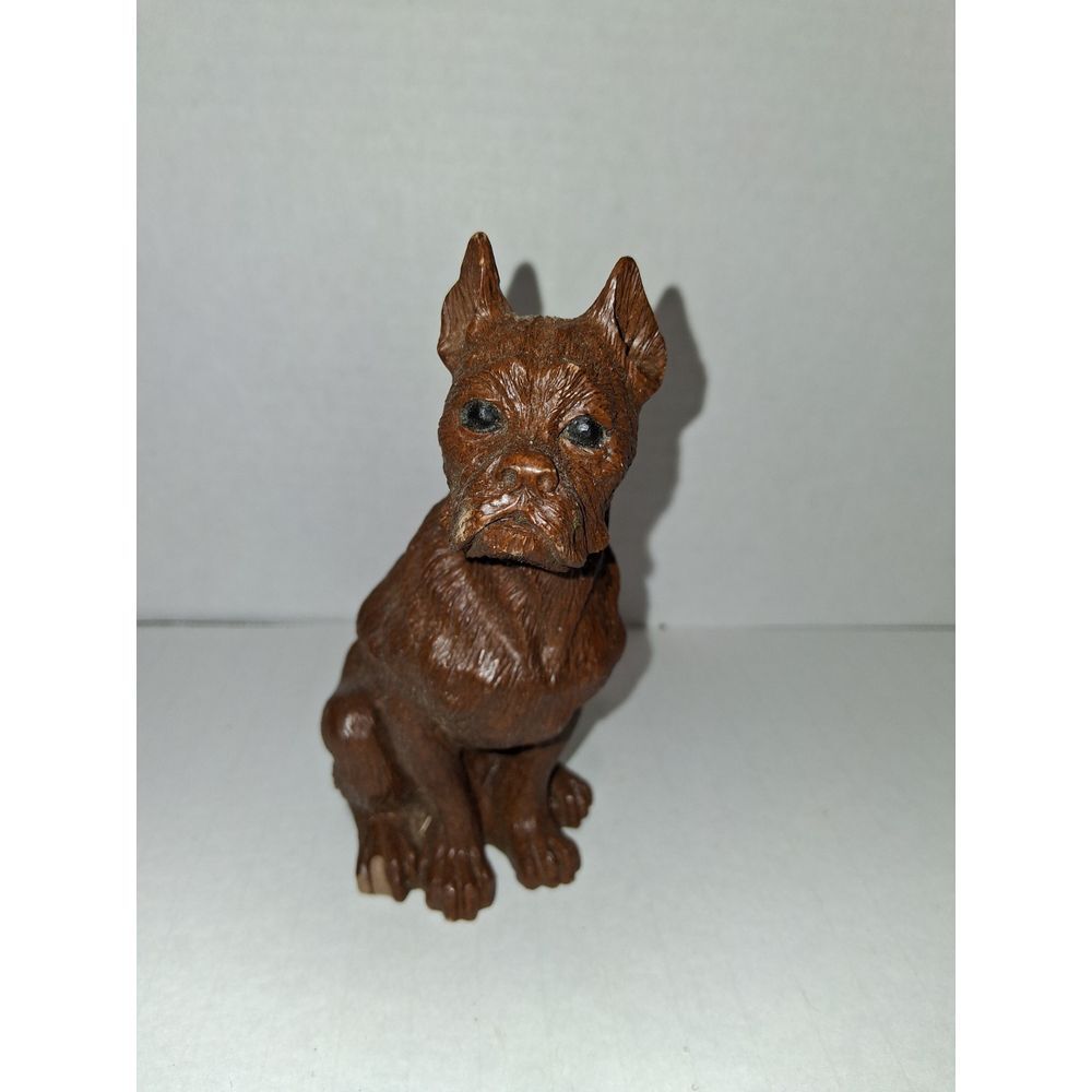 Boxer Dog Figurine Crushed Pecan Resin‎ Art Red Mill Mfg